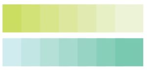 4 different colors that were blending using the blend tool in Adobe Illustrator