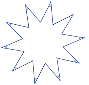 Showing a star with only certain anchors selected and specific live corners shown
