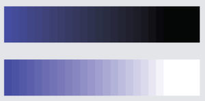 Using the blend tool to create different shades of blue in Adobe Illustrator