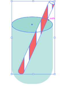 Preparing the straw and glass to be divided in Adobe Illustrator