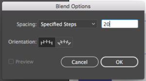 Blend options popup